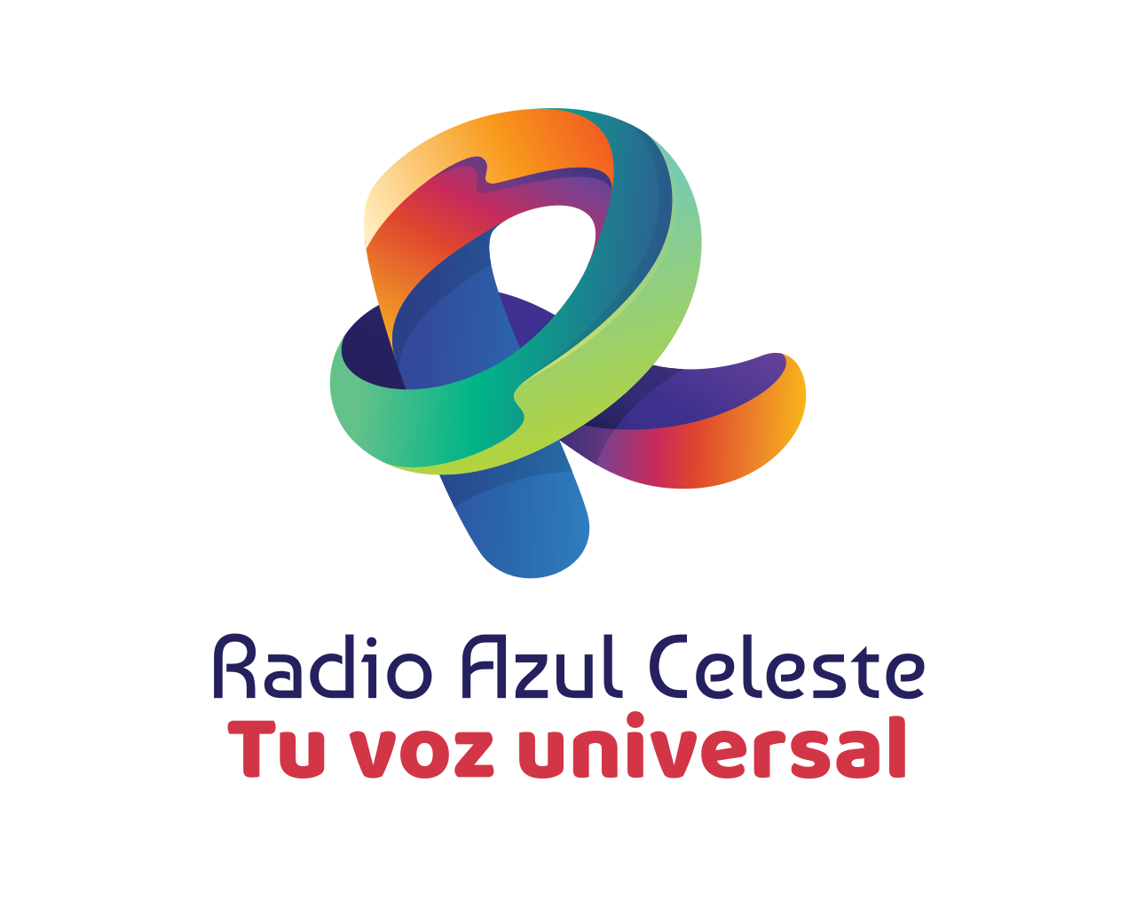 logo de radio azul celeste